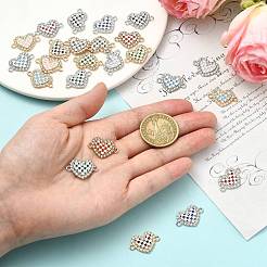 12 pièce de breloques connecteurs en alliage émaillé bicolore et strass cristal&nbsp;FIND-FS0005-39G