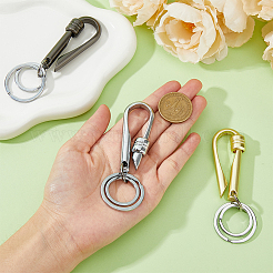 3 porte-clés robuste en alliage bicolore avec 3 anneaux détachables&nbsp;FIND-HY0002-93