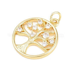 Pendenti in zirconi cubici trasparenti in micro pavè di ottone&nbsp;KK-D258-13G