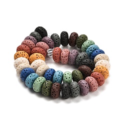 Hebras de cuentas teñidas de roca de lava natural&nbsp;G-L586-B02-05