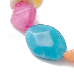 Braccialetti elasticizzati con perline acriliche con pepite di colore arcobaleno da donna&nbsp;BJEW-JB10497