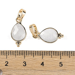 Natürliche weiße Mondstein facettierte Anhänger&nbsp;KK-L218-004G-04