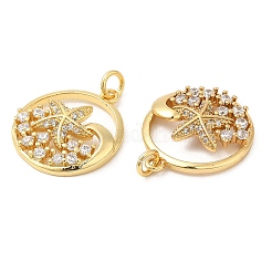 Pendentifs avec zircon cubiques à micro-pavés en laiton&nbsp;X-KK-P236-12G