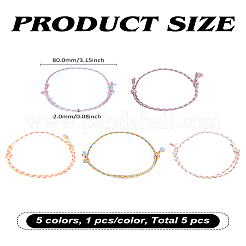5 Stück 5-farbiges Makramee-Armbandset aus geflochtener Baumwollkordel&nbsp;BJEW-LP0004-21