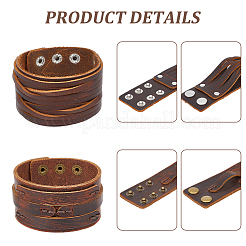 2 Stück 2 Stile Rindslederarmbänder&nbsp;BJEW-CL0003-34A