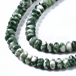 Fili di perle di diaspro spot verde naturale&nbsp;G-S366-128