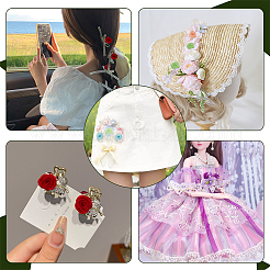 440 Stück Polyester-Rosenornamente in 22 Stilen&nbsp;DIY-NB0008-25