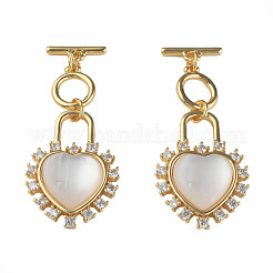 Fermagli a ginocchiera in zircone chiaro micro pavè di ottone&nbsp;KK-N233-243