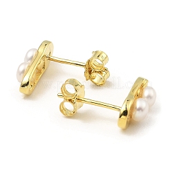 Placcatura a cremagliera 925 orecchini a bottone a forma di spilla da balia in argento sterling&nbsp;EJEW-Z024-03G