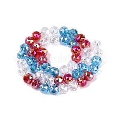 Chapelets de perles en verre transparent électrolytique&nbsp;EGLA-Q135-8MM-C02