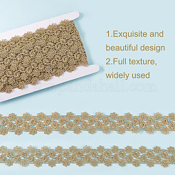 5 Yard Metallic-Garn-Bänder mit Blumen-Spitzenbesatz&nbsp;SRIB-HY0001-07C