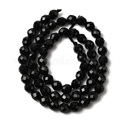 Brins de perles d'onyx noir naturel teintées et chauffées&nbsp;G-K376-F19-01