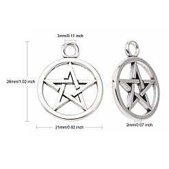 Tibetischen Stil Anhänger Pentagramm&nbsp;X-PALLOY-2739-AS-LF