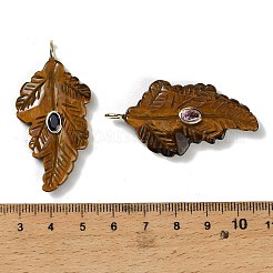 Natürliche Tigerauge geschnitzte Anhänger&nbsp;G-K372-06G-01