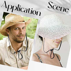 12 cappello in poliestere con cordino flessibile e rimovibile per il mento&nbsp;AJEW-CP0010-12