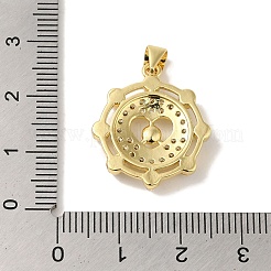 Ciondoli in ottone con placcatura a cremagliera con micro pavé di zirconi chiari&nbsp;KK-P267-04B-G