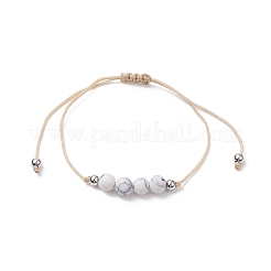 Set di braccialetti intrecciati con perline intrecciate in howlite sintetica a 3 pezzi&nbsp;BJEW-JB09334-10