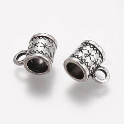 Perline di cauzione colonna in lega d'argento antico&nbsp;X-TIBEB-A0417-AS-FF