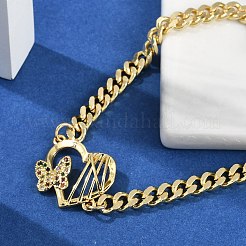 Micro ottone spianare Braccialetti di collegamento zirconi&nbsp;BJEW-M050-04G-04