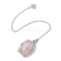 3 stücke 3 arten 304 edelstahl kette macrame beutel leere stein halter wünschelrutenpendel&nbsp;HJEW-JM02323-02