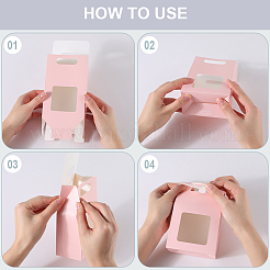 Rechteckige Geschenkboxen aus Papier mit klarem Fenster&nbsp;CON-WH20003-02B