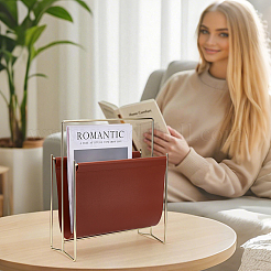 Porta libri in ferro con similpelle in pvc&nbsp;AJEW-WH0481-553