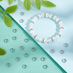 100 Stück Ring 304 Edelstahl europäischen Perlen&nbsp;STAS-UN0059-48