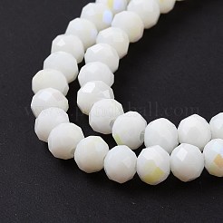 Chapelets de perles en verre opaque de couleur unie&nbsp;EGLA-A034-P8mm-L17