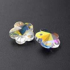 Sfaccettato pendenti di vetro&nbsp;GLAA-WH0035-22G