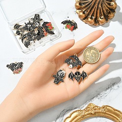 24pcs 6 Arten Halloween-Legierungs-Emaille-Anhänger&nbsp;ENAM-YW0005-11