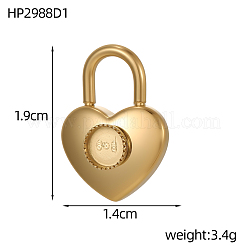 Herzschloss-Anhänger aus Edelstahl 304 mit Cabochon-Fassung&nbsp;STAS-OY007-08G