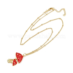 Collane con ciondolo in smalto e mattoni refrattari in ottone per donna&nbsp;NJEW-U042-01B-G