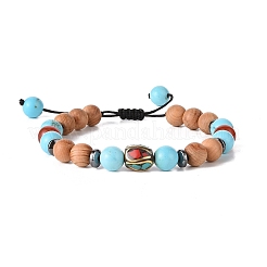 Armbänder aus geflochtenen Holzperlen&nbsp;BJEW-JB09066
