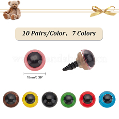 70 Paar 7 Farben Bastelaugen aus Kunststoff für Puppen und Stofftiere&nbsp;DIY-PH0017-86
