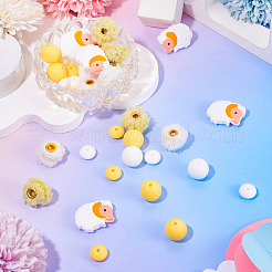 Perles focales en silicone et perles européennes sherpa&nbsp;DIY-TA0013-49