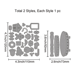 Pochoirs de Matrice de découpe de découpe en acier au carbone thème noël&nbsp;DIY-WH0309-1206