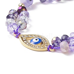 Set di braccialetti con perline intrecciate in vetro e occhi diabolici a 7 colori&nbsp;BJEW-JB08907