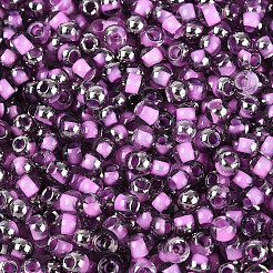 Transparente innenfarbene Glas-Saatperlen&nbsp;SEED-T007-19A-03