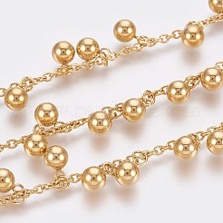 Ionenplattierung (IP) 304 Edelstahl Charm Fußkettchen&nbsp;AJEW-P069-06G