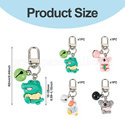 4 pièce 4 styles de décorations suspendues en résine pour animaux&nbsp;HJEW-TAC0069