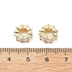 Messing Micro Pave klare Zirkonia europäische Perlen&nbsp;KK-L237-015G