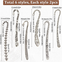 12 Stück 6 Stile tibetischen Stil Legierung Lesezeichen Zubehörse mit Löchern&nbsp;FIND-SC0008-99