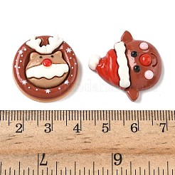 Cabochon in resina opaca a tema natalizio con Babbo Natale&nbsp;RESI-B037-03