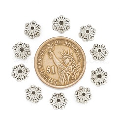 Tapas de abalorios de filigrana de campana de flor de aleación de estilo tibetano&nbsp;TIBEB-O005-02