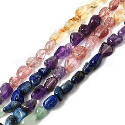 Natürliche Erdbeerquarz & Citrin & Amethyst & grüner Aventurin & Lapislazuli Perlenstränge&nbsp;G-L610-B15-01