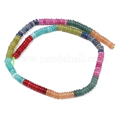 Teñidos naturales blancas abalorios de jade hebras&nbsp;G-H333-02G