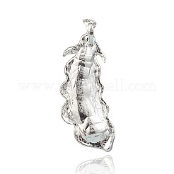Platino rhinestone della lega pisello placcato grandi ciondoli&nbsp;PALLOY-J565-01P