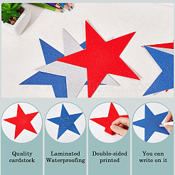60 pieza de decoración de pared con estrellas brillantes de papel con temática del Día de la Independencia en 3 colores&nbsp;AJEW-SP0001-11
