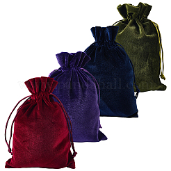 4 bolsa rectangular de terciopelo con cordón de 4 colores&nbsp;TP-CN0001-35A