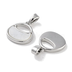 Breloques en forme de sac en coquillage naturel pavé de laiton&nbsp;KK-C051-17P